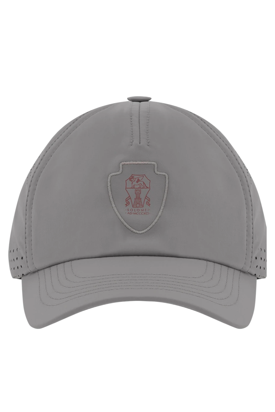 Brunello Cucinelli stretch nylon baseball cap with logo, gray 187976 - photo 1