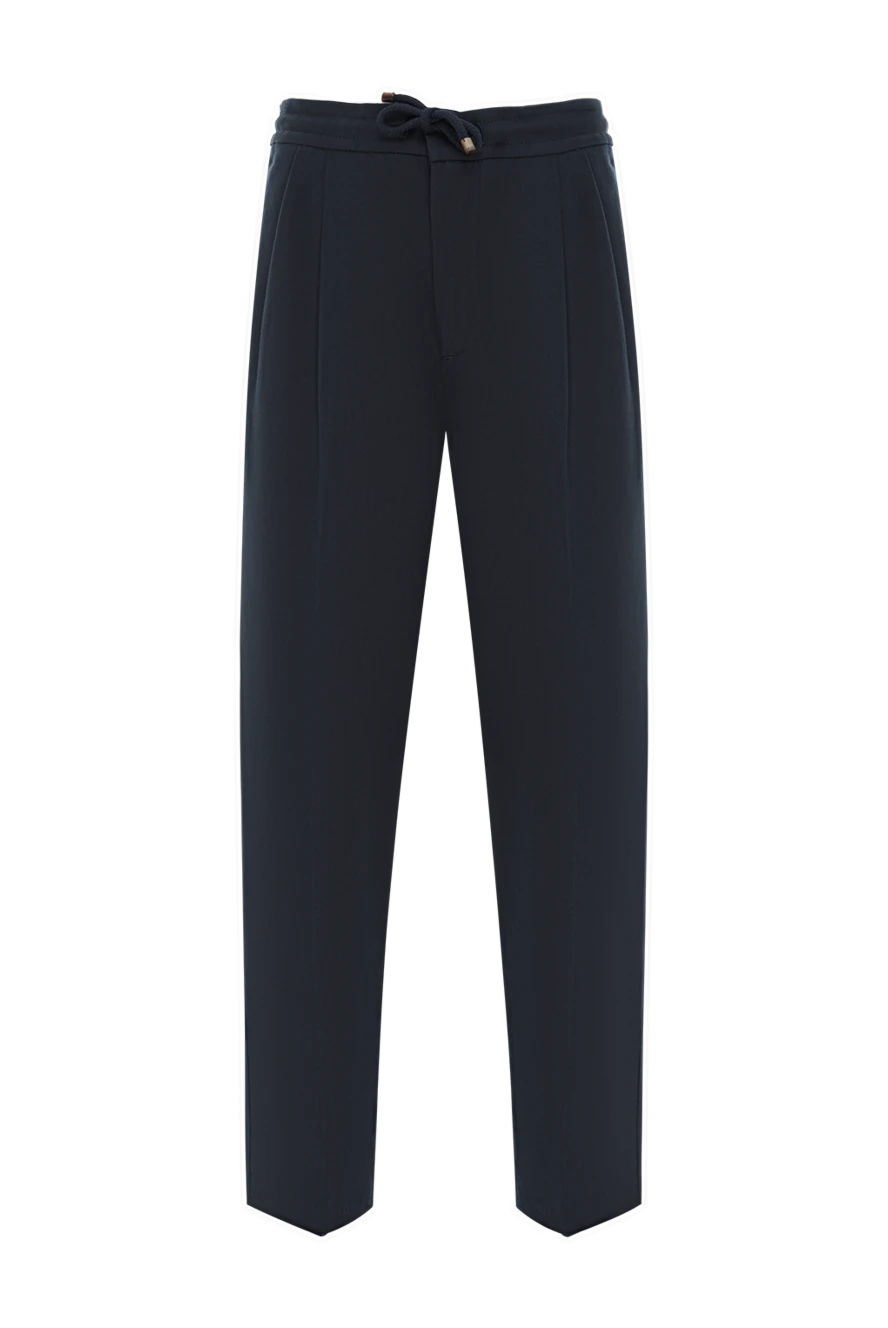 Brunello Cucinelli blue loose tapered twill trousers with double pleats 187980 - photo 1
