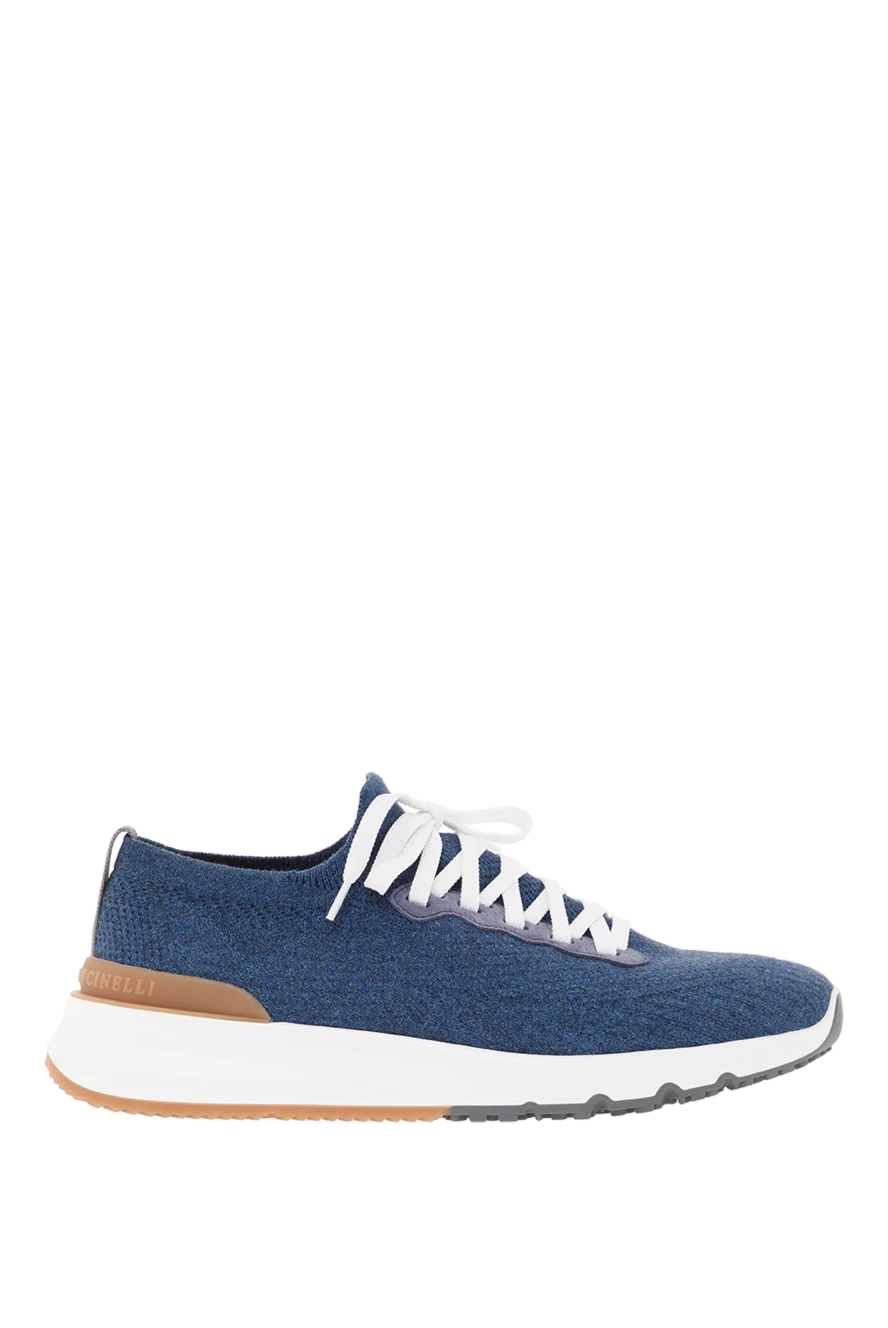 Brunello Cucinelli blue cotton jersey sneakers chine 187982 - photo 1