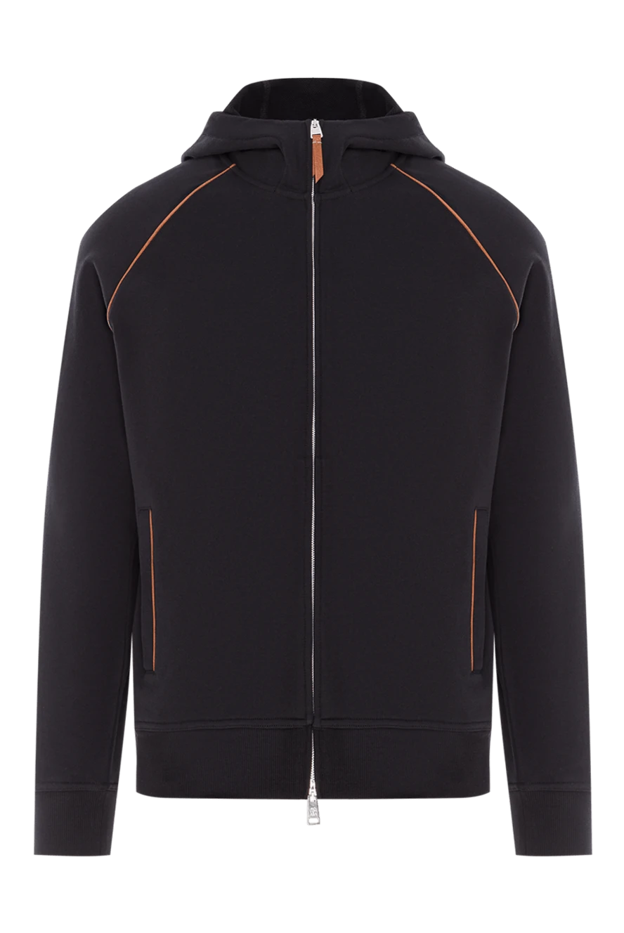 Brunello Cucinelli black cotton track jacket with contrasting orange trim 187983 - photo 1
