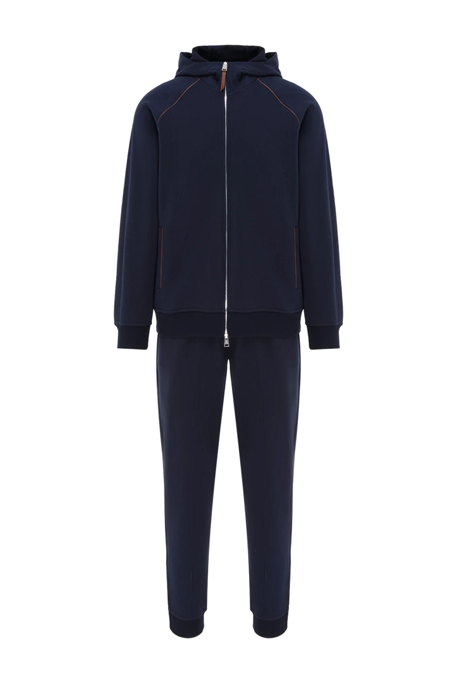 Brunello Cucinelli cotton tracksuit, dark blue with hood 187985 - photo 1