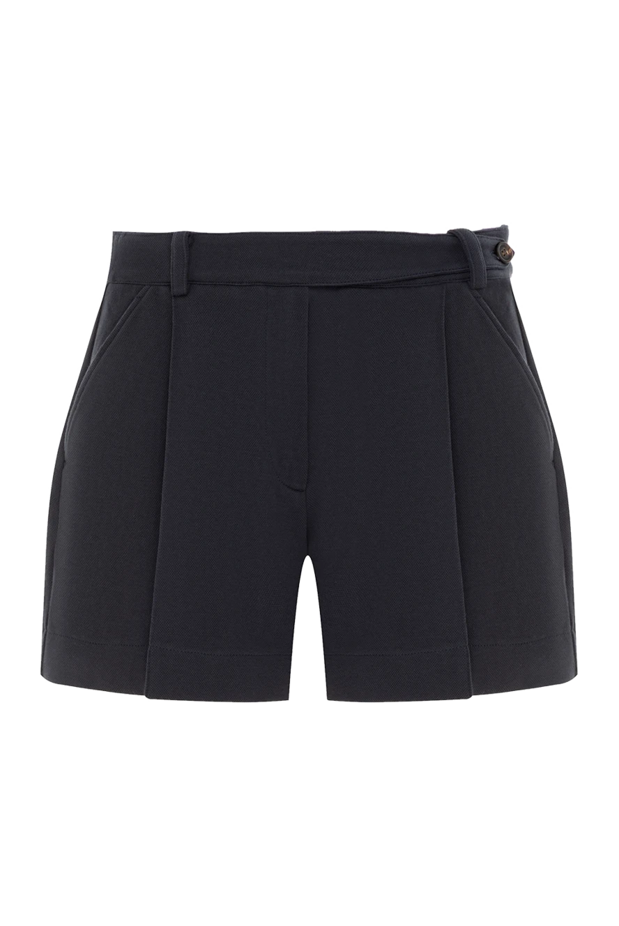 Brunello Cucinelli шорти baggy з бавовняного піку сині жіночі 188031 - фото 1