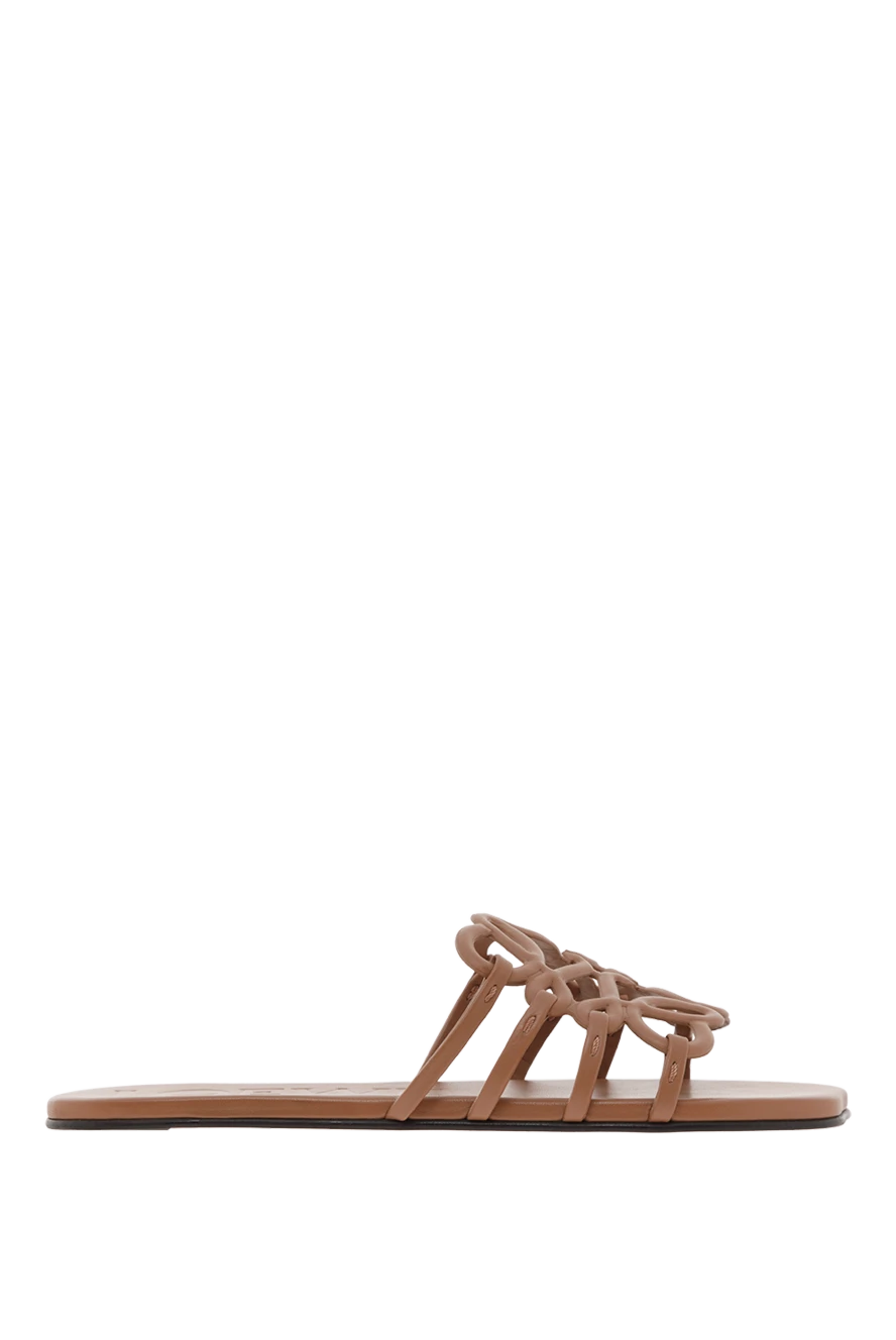 Loewe шльопанці з м'якої телячої шкіри з різьбленим верхом anagram коричневі 188089 - фото 1