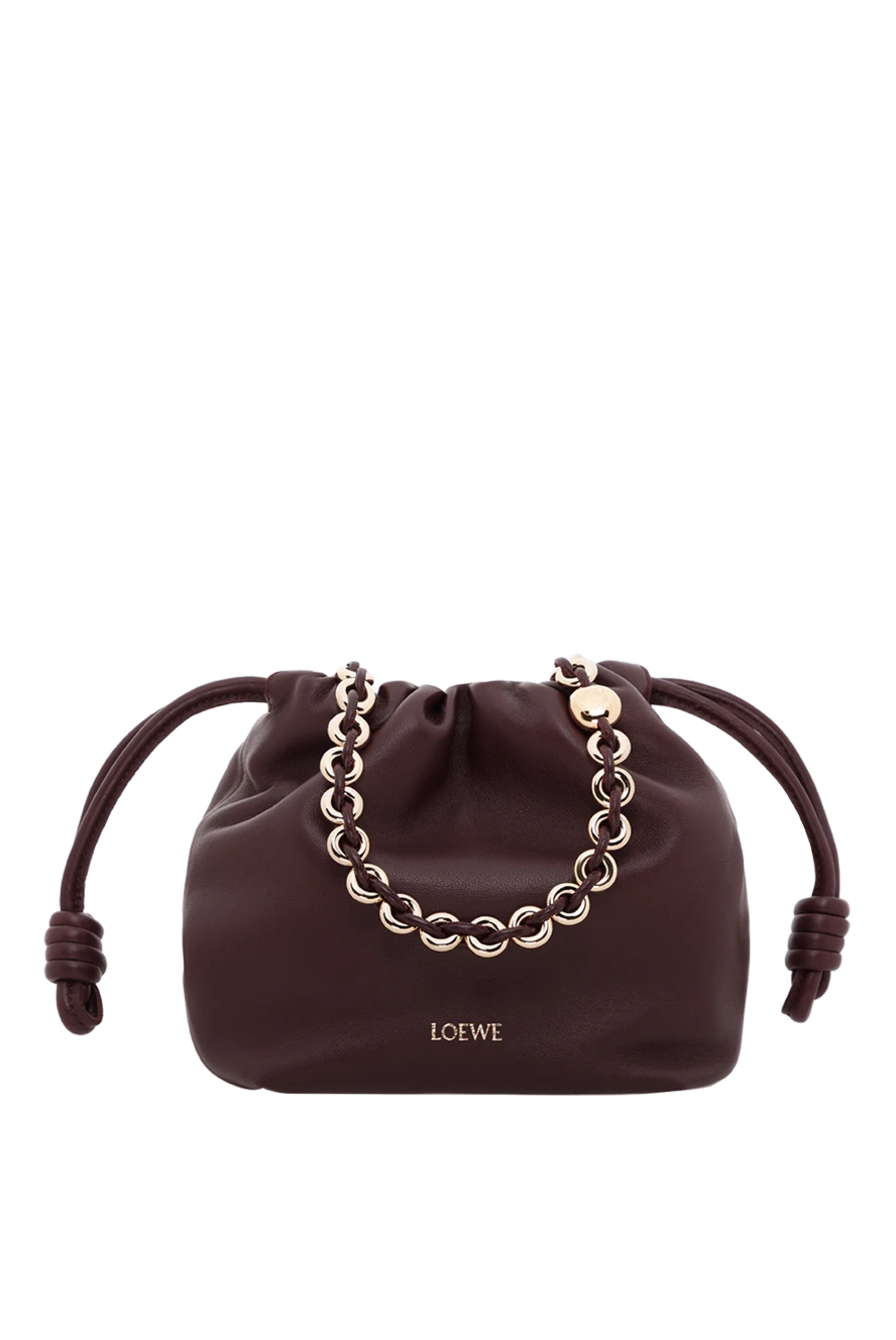 Loewe мини-сумка flamenco из мягкой овечьей кожи наппа бордовая 188091 - фото 1