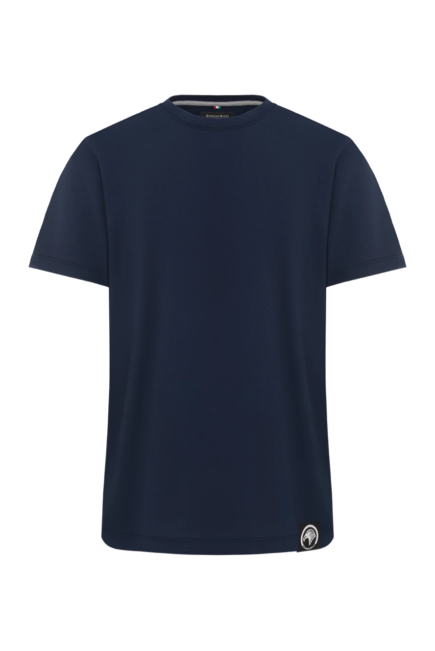 Stefano Ricci blue men's t-shirt with eagle patch on the hem 188229 - photo 1