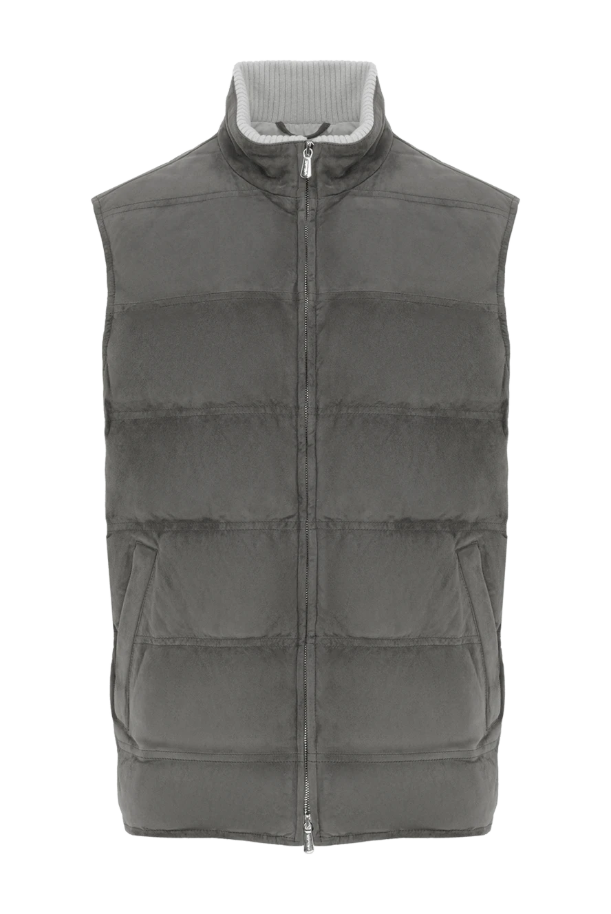 Enrico Mandelli quilted suede vest gray with zipper 188246 - photo 1
