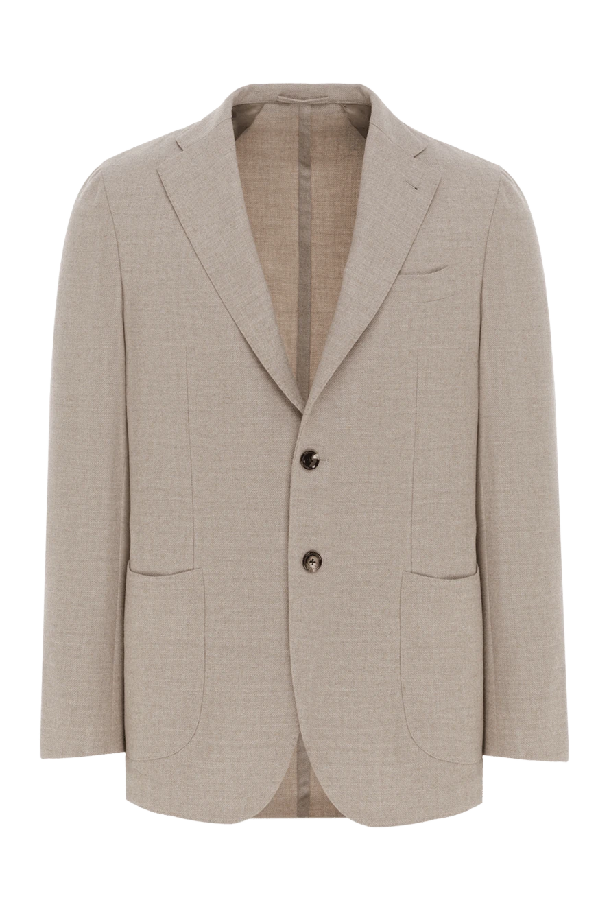 Enrico Mandelli sand-colored wool and cashmere jacket with patch pockets 188264 - photo 1