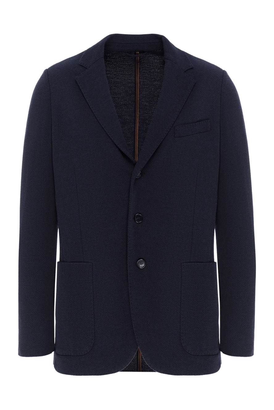 Enrico Mandelli чоловічий піджак із преміального кашеміру синього кольору 188284 - фото 1