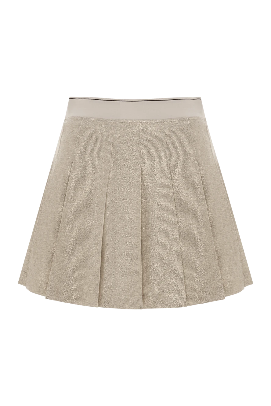 Brunello Cucinelli плісована міні-спідниця з лляної суміші з металевим відливом 188305 - фото 1