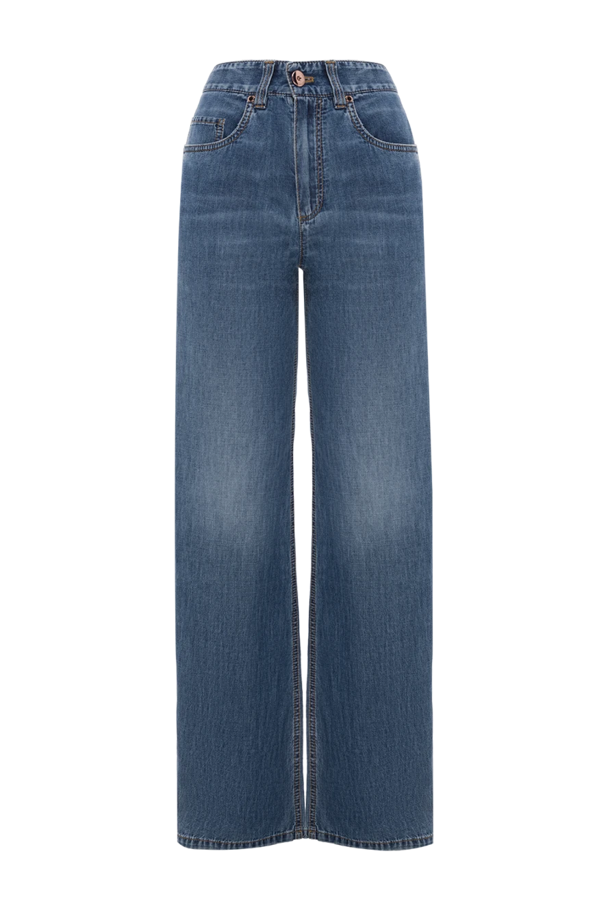 Brunello Cucinelli women's blue jeans with distressed effect 188319 - photo 1