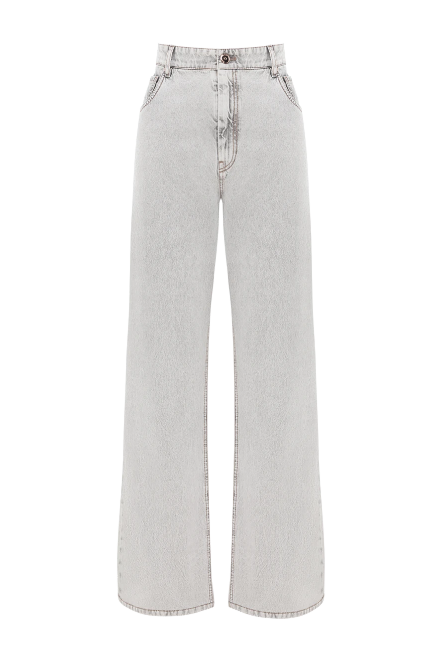 Brunello Cucinelli джинсы светло-серые stone-washed женские 188322 - фото 1