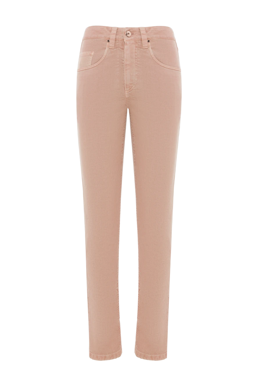 Brunello Cucinelli джинсы розовые из хлопка с логотипом женские 188323 - фото 1