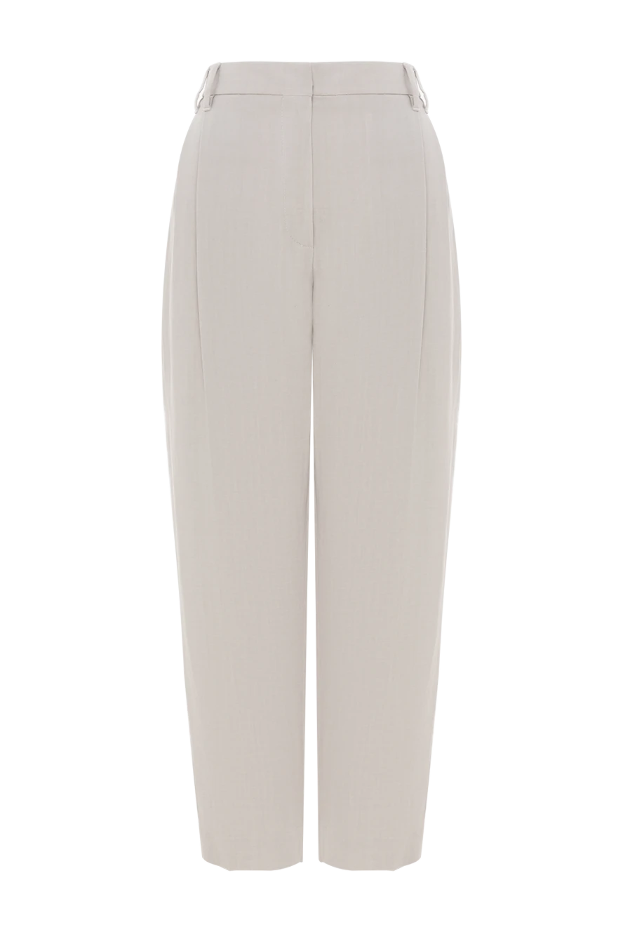 Brunello Cucinelli loose trousers in viscose-linen twill with monil chain 188330 - photo 1