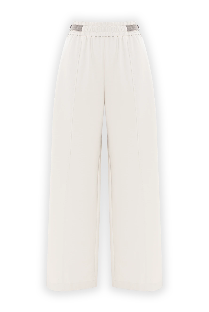 Brunello Cucinelli женские брюки свободного кроя с поясом-резинкой и широкими штанинами 188374 - фото 1