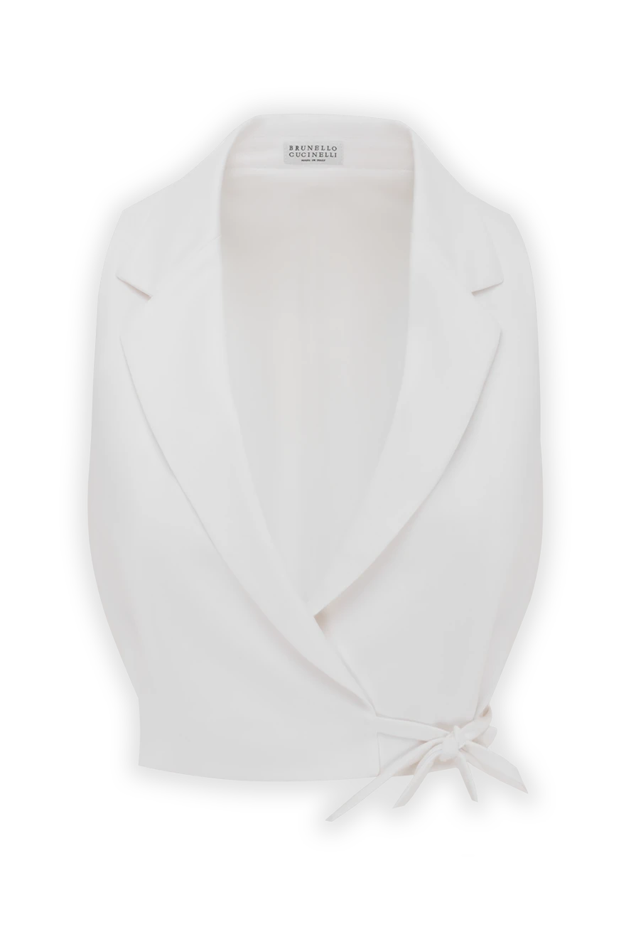 Brunello Cucinelli білий укорочений топ із бавовняної трикотажної тканини 188393 - фото 1