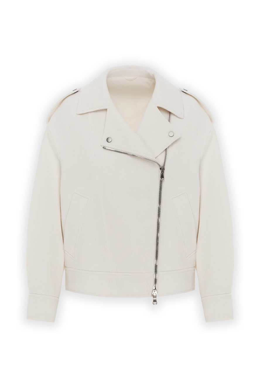 Brunello Cucinelli байкерская куртка из смеси хлопка и льна с узором елочка 188397 - фото 1