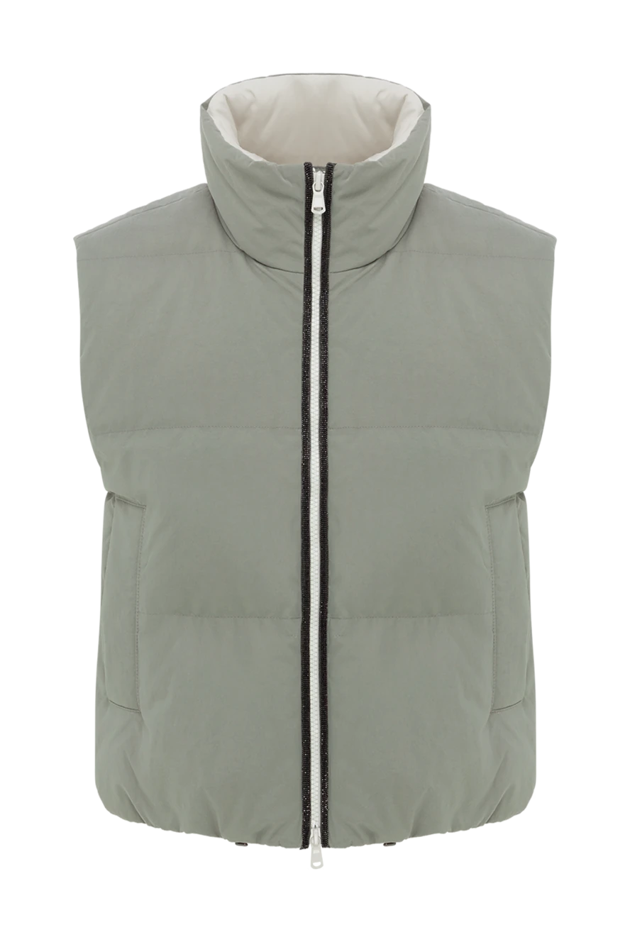 Brunello Cucinelli пуховой жилет на молнии с высоким воротником 188399 - фото 1