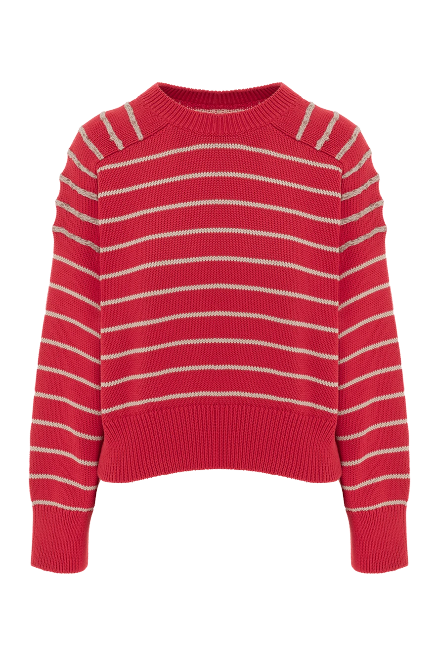 Brunello Cucinelli red striped cotton jumper for women 188432 - photo 1