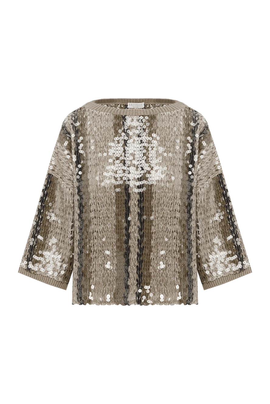 Brunello Cucinelli sequined jumper with round neck and 3/4 length sleeves 188437 - photo 1