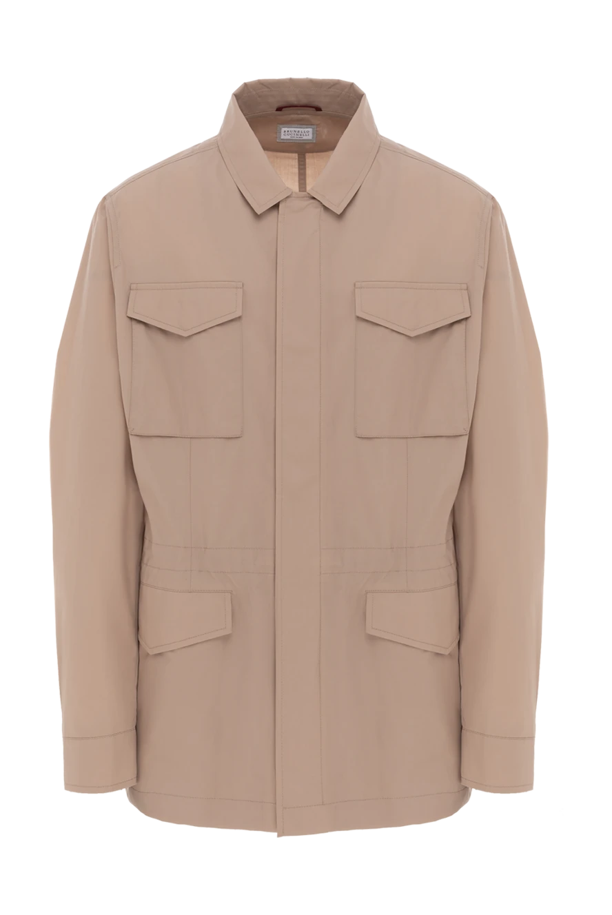 Brunello Cucinelli легкий бежевий тренч чоловічий з накладними кишенями 188673 - фото 1