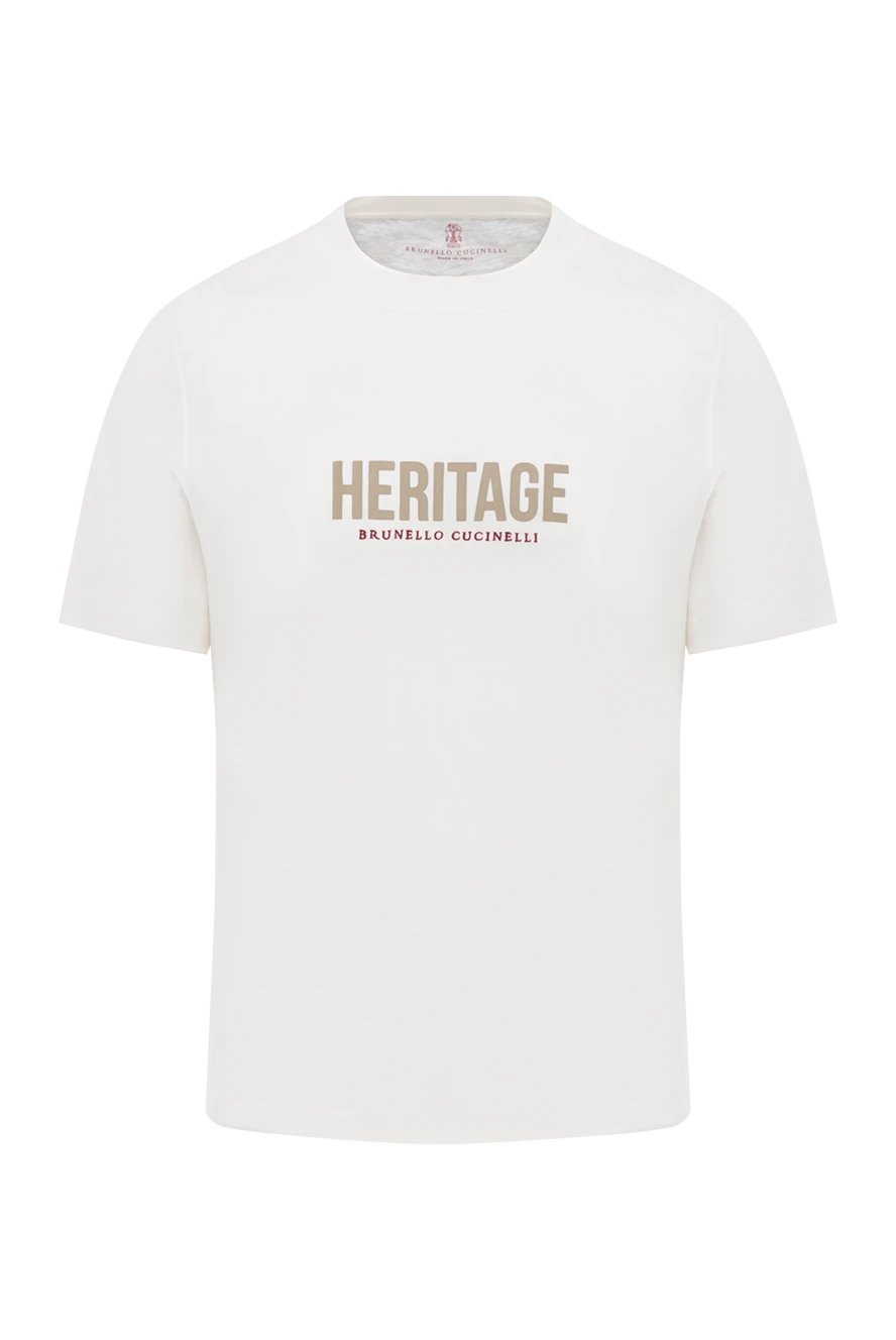 Brunello Cucinelli біла футболка heritrage з круглим вирізом з бавовняного джерсі 188721 - фото 1