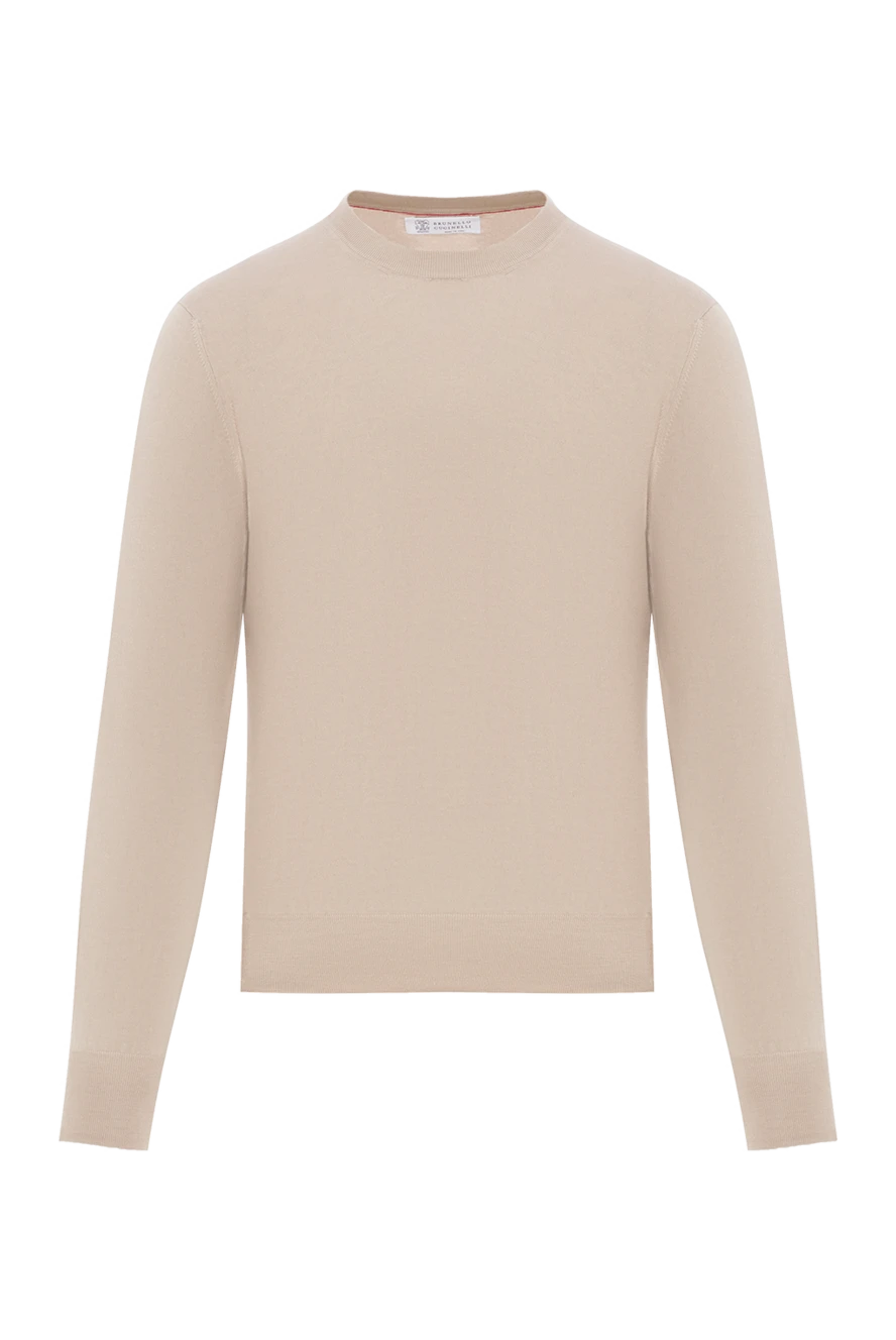 Brunello Cucinelli легкий бежевий джемпер із чистої бавовни 188758 - фото 1