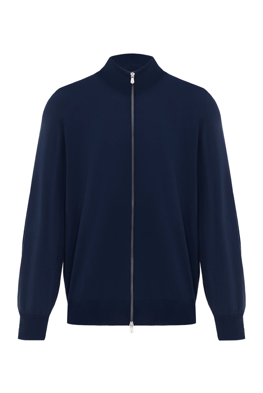 Brunello Cucinelli men's cotton cardigan in dark blue 188768 - photo 1