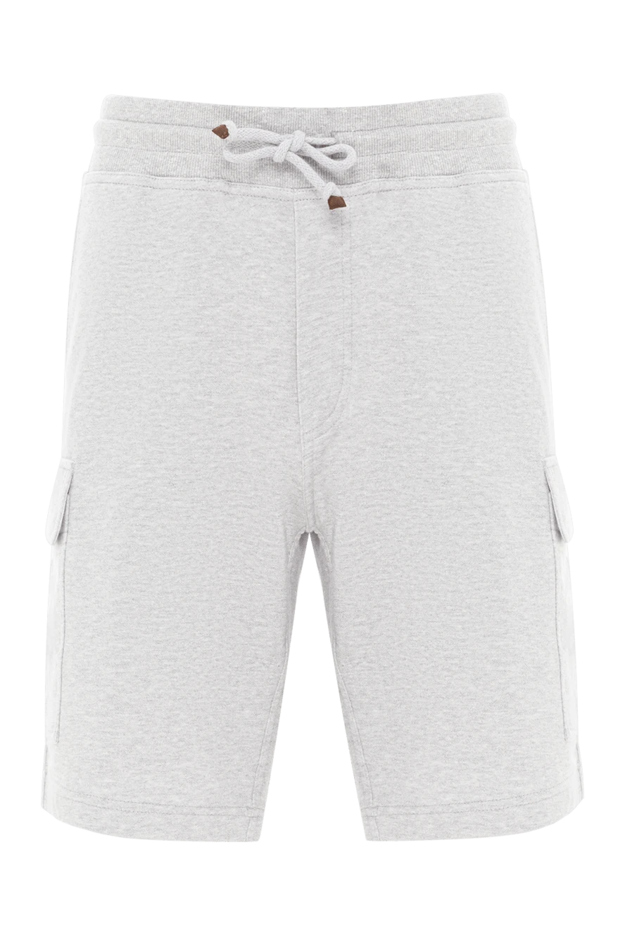 Brunello Cucinelli cotton and linen bermuda shorts with cargo pockets gray 188787 - photo 1