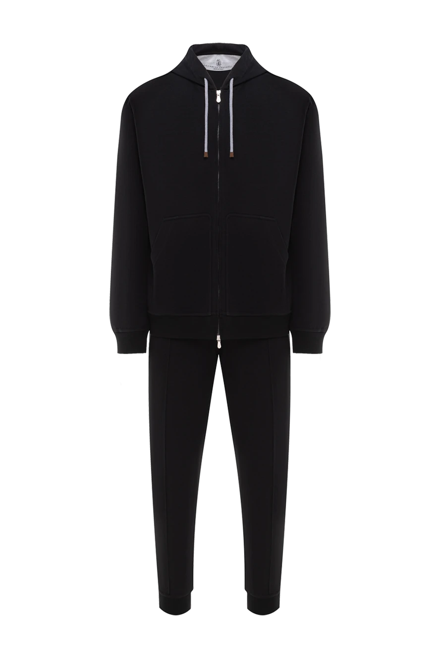 Brunello Cucinelli спортивний костюм чоловічий трикотажний чорний з капюшоном 188817 - фото 1