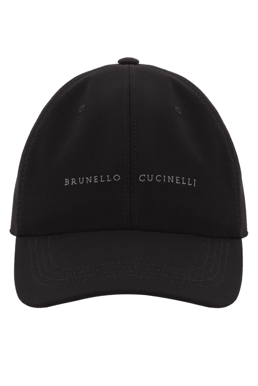 Brunello Cucinelli кепка-бейсболка з бавовняного габардину з чорним логотипом 188839 - фото 1