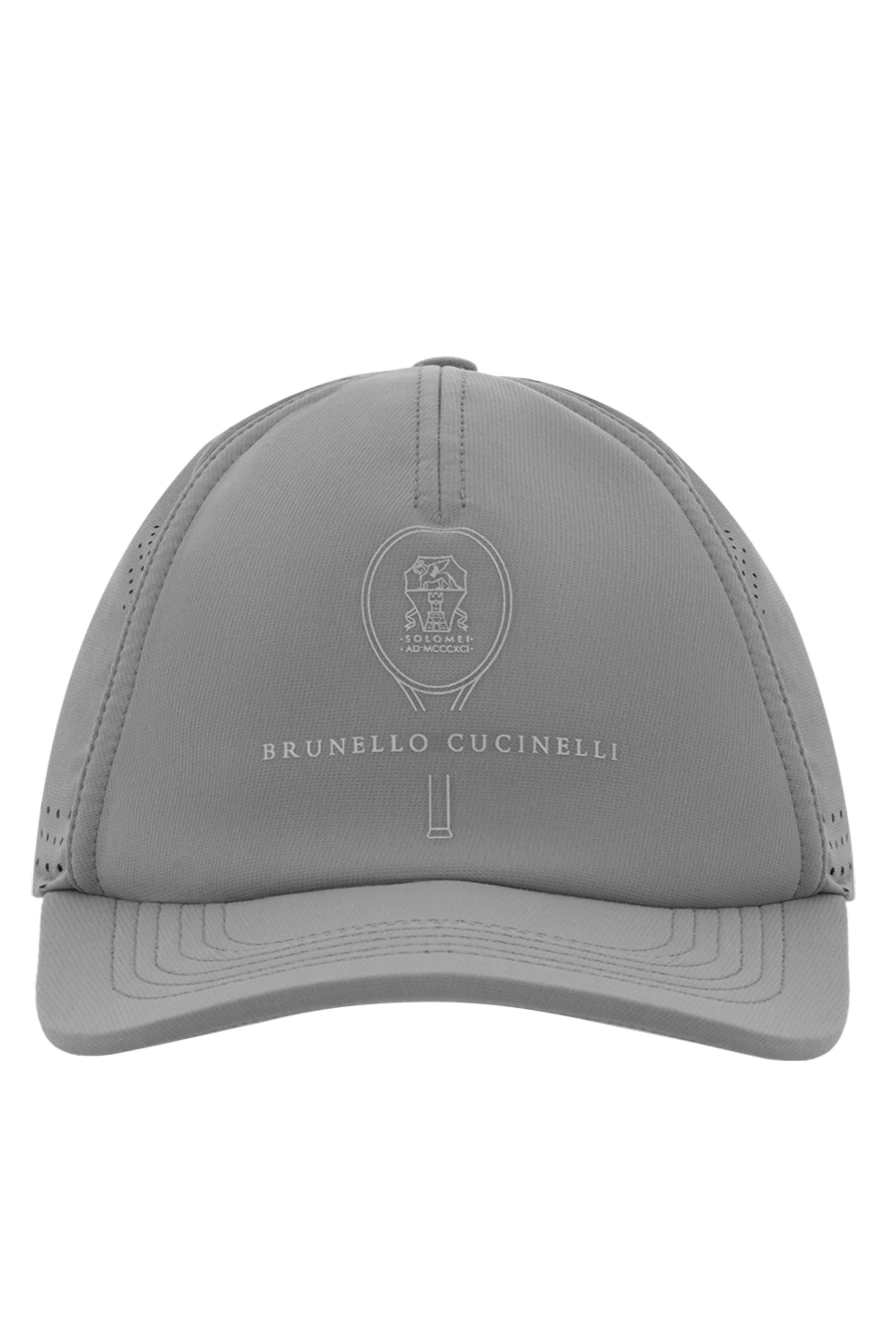 Brunello Cucinelli elastic nylon baseball cap with logo gray 188843 - photo 1