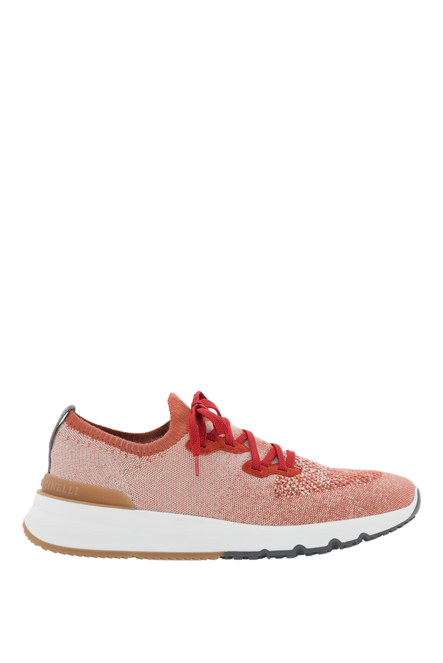 Brunello Cucinelli chine elastic knit sneakers red 188846 - photo 1