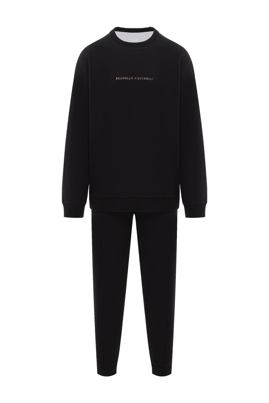Brunello Cucinelli чоловічий спортивний костюм чорний бавовняний з логотипом 188898 - фото 1