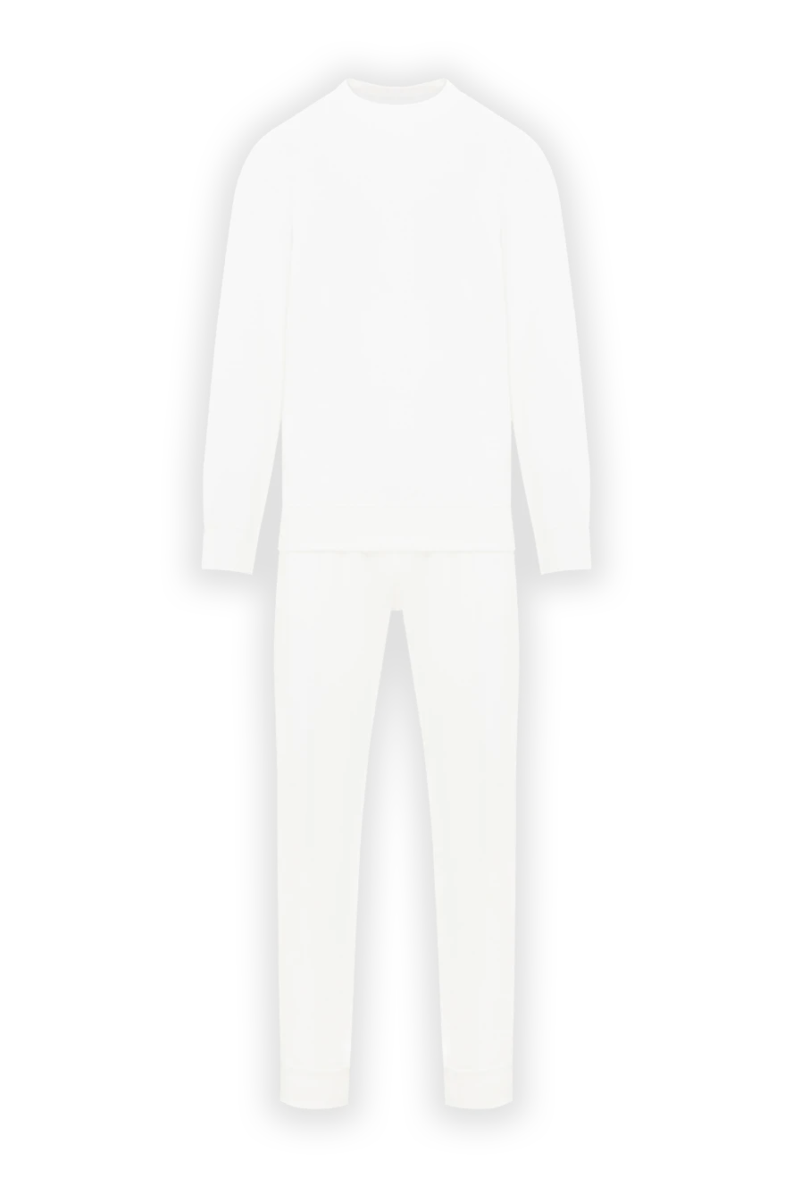 Brunello Cucinelli белый трикотажный костюм с джоггерами и свитшотом без декора 188906 - фото 1