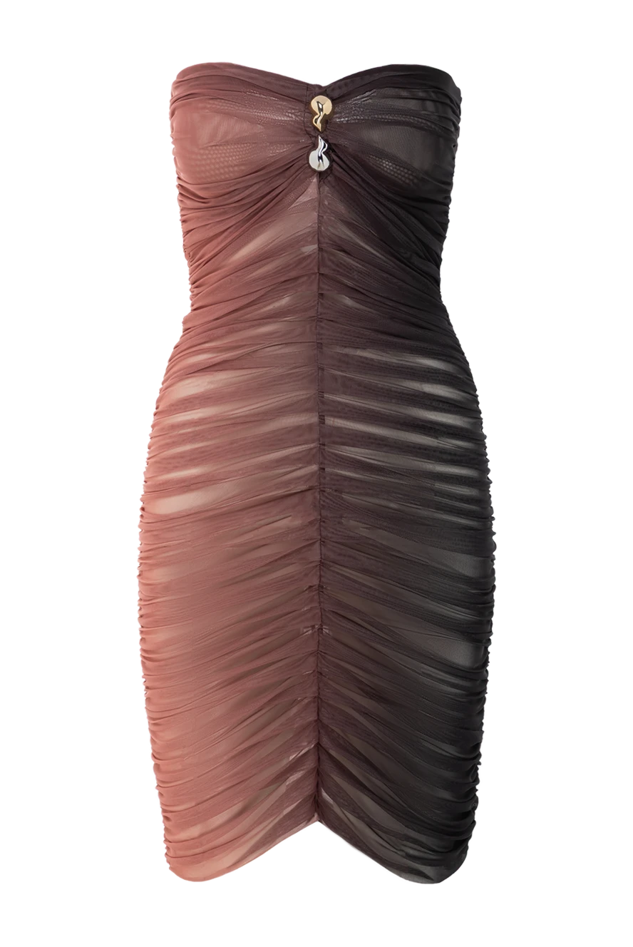 Moeva marsiela brown optical draped bandeau mini dress 188944 - photo 1