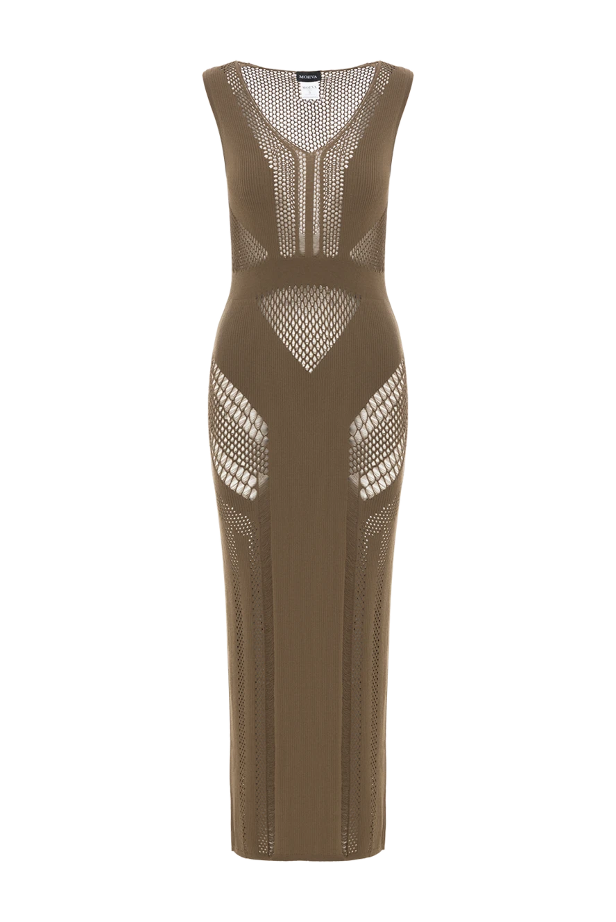 Moeva izzy maxi dress with sheer knit patterns in khaki 188947 - photo 1