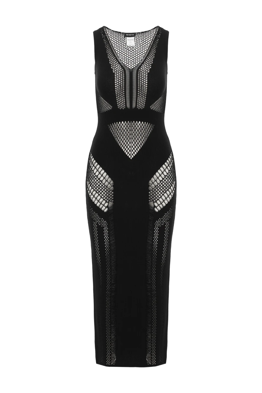 Moeva сукня максі izzy з напівпрозорими візерунками в'язання чорного кольору. 188948 - фото 1