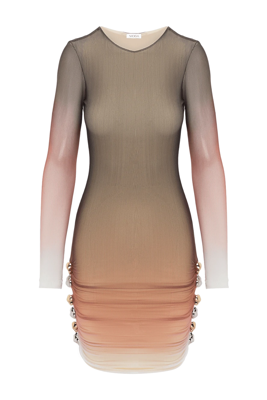 Moeva приталена сукня міні з напівпрозорими рукавами та драпіруванням коричнева. 188952 - фото 1