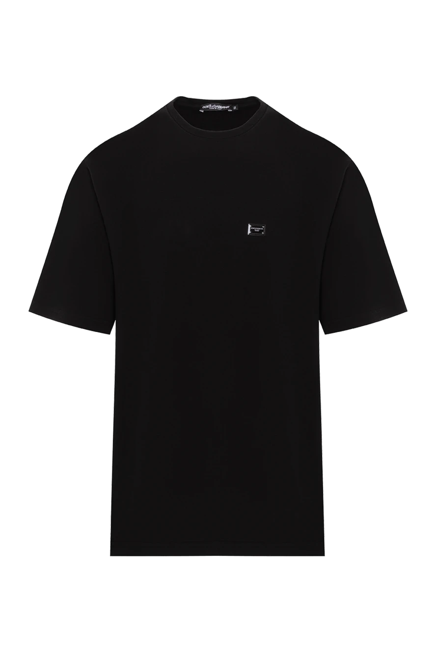 Dolce & Gabbana black oversized cotton pique t-shirt with logo 188974 - photo 1