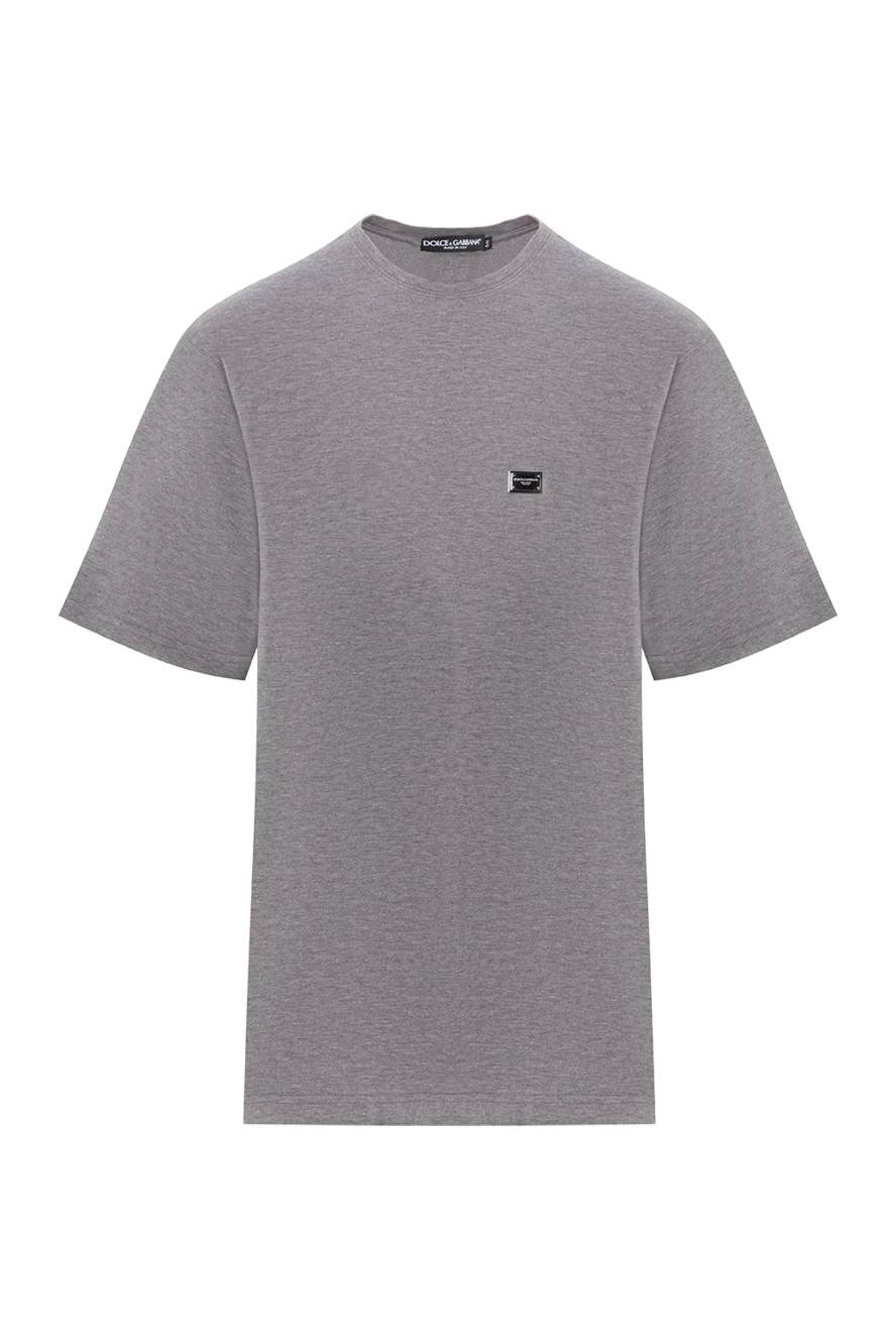 Dolce & Gabbana grey oversized cotton pique t-shirt with logo 188976 - photo 1