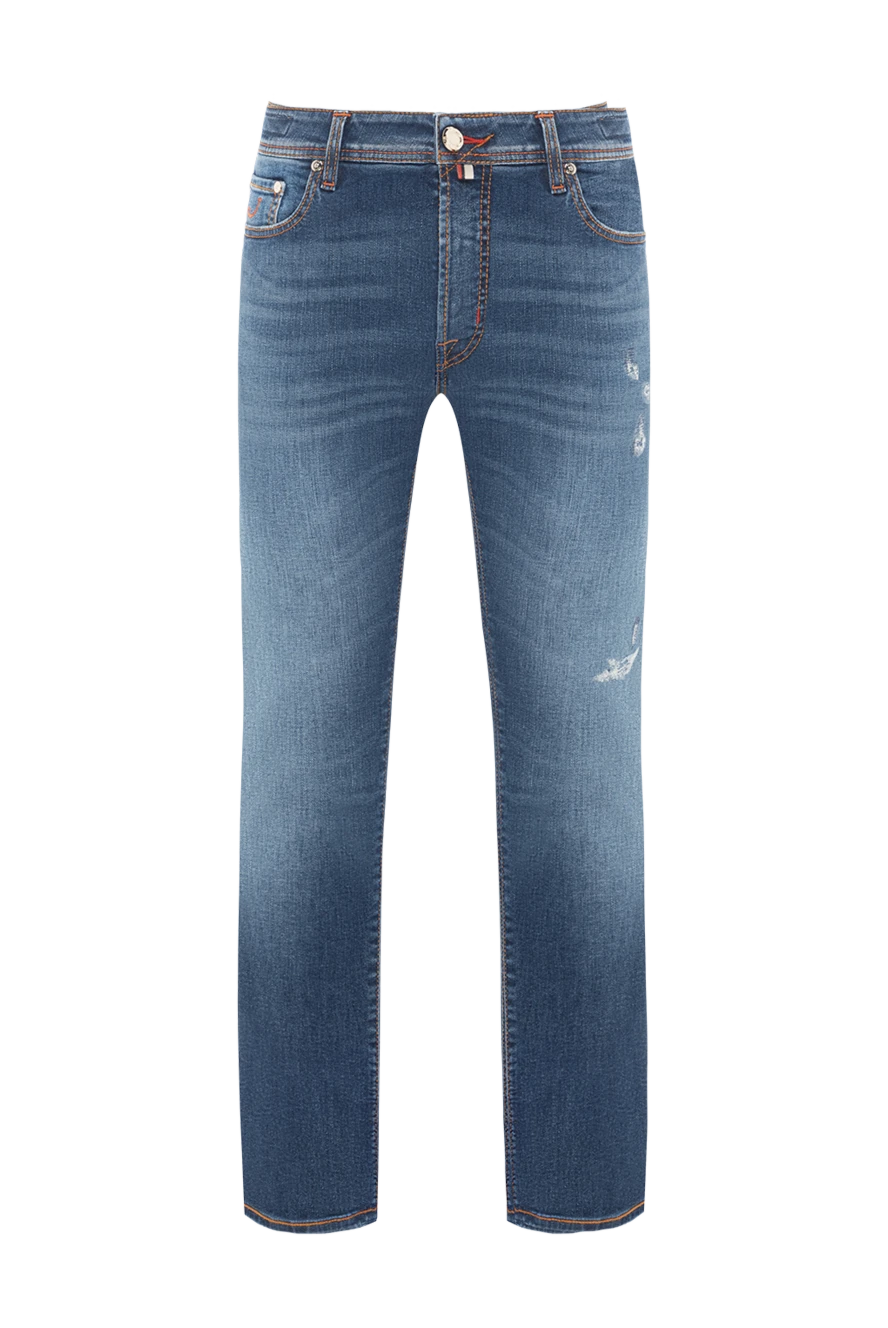 Jacob Cohen men's distressed blue tapered jeans made of elastic cotton 189077 - photo 1