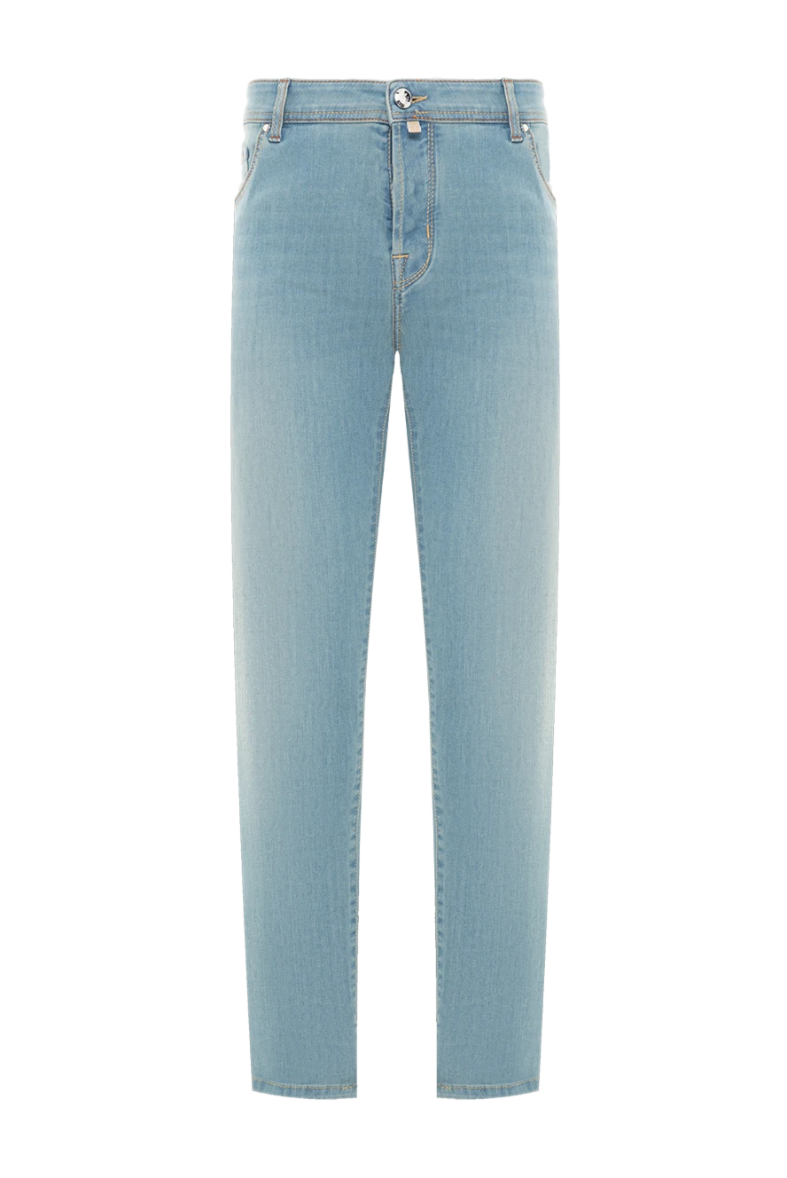 Jacob Cohen джинсы повседневные из голубого хлопка с варёной текстурой и ровным низом 189079 - фото 1
