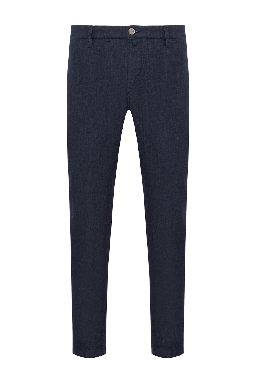 Jacob Cohen прямые брюки из смесового хлопка с фактурной поверхностью и средней посадкой синие 189084 - фото 1