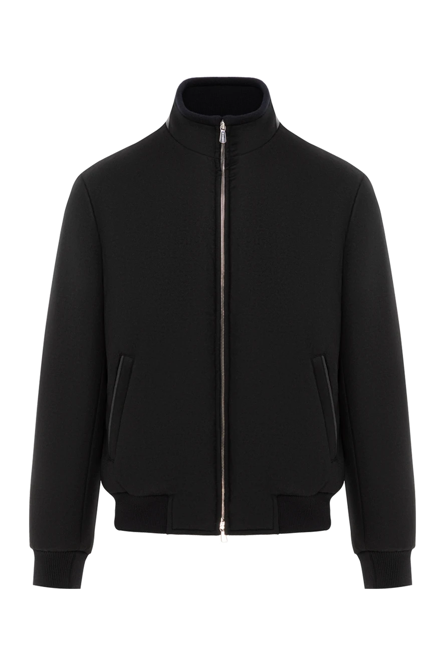 Enrico Mandelli чоловічий короткий пуховик із вовни та кашеміру чорний 189095 - фото 1