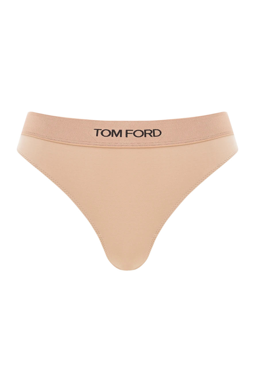 Tom Ford branded modal thong with logo beige 189103 - photo 1