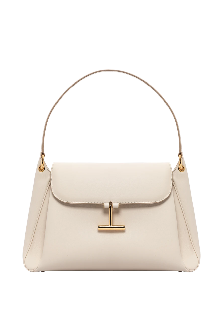 Tom Ford сумка tara среднего размера из натуральной зернистой кожи бежевая 189122 - фото 1