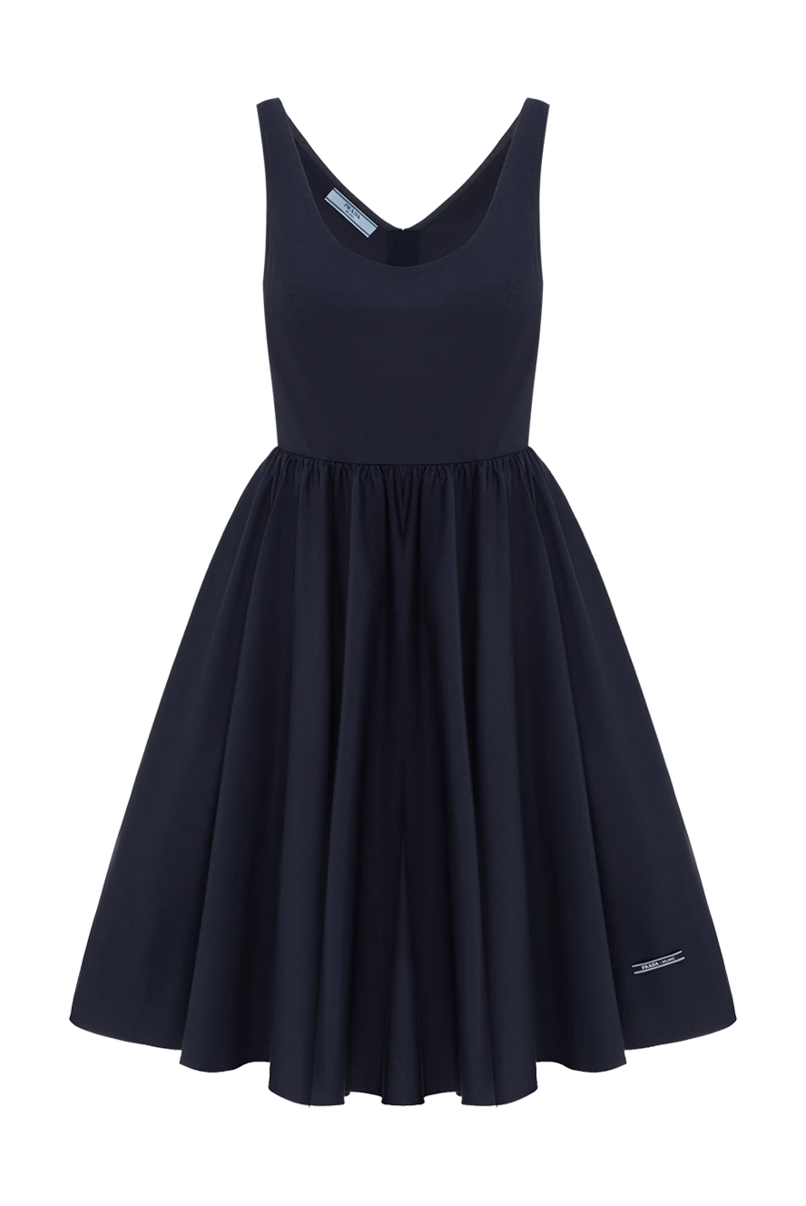Prada flared mini dress with round neck made of cotton blue 189123 - photo 1