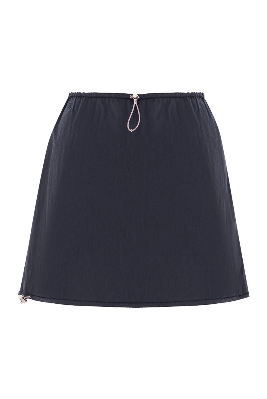 Prada жіноча синя міні-спідниця розкльошена на шнурку 189124 - фото 1