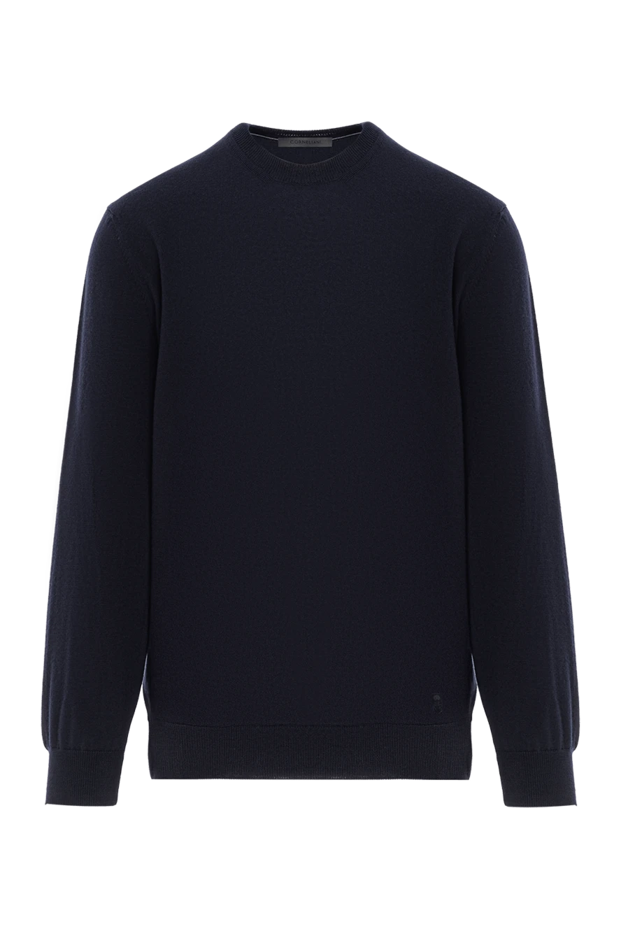 Corneliani класичний джемпер прямого крою із вовни синього кольору. 189146 - фото 1