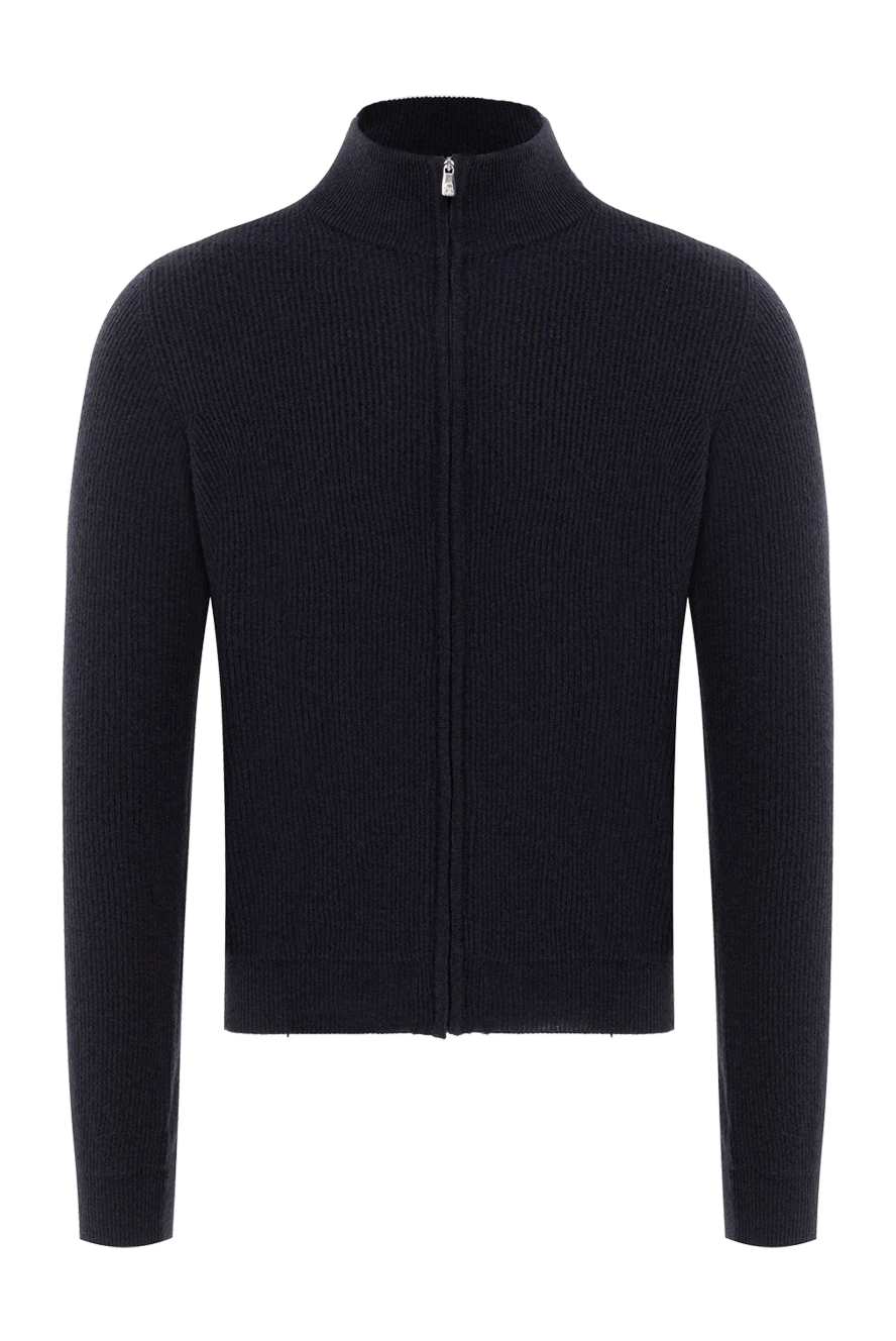 Corneliani темно-синій кардиган чоловічий з вовни та кашеміру 189159 - фото 1